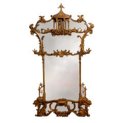 Chippendale chinosierie gilt wood mirror