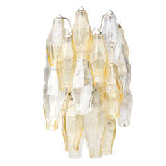 Petite Polyhedral Glass Chandelier by Venini