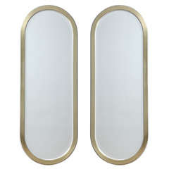 Pair of Mastercraft Brass and Lacquered Mirrors