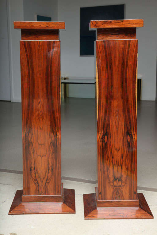 Mid-20th Century French Art Deco Rosewood Display Pedestals