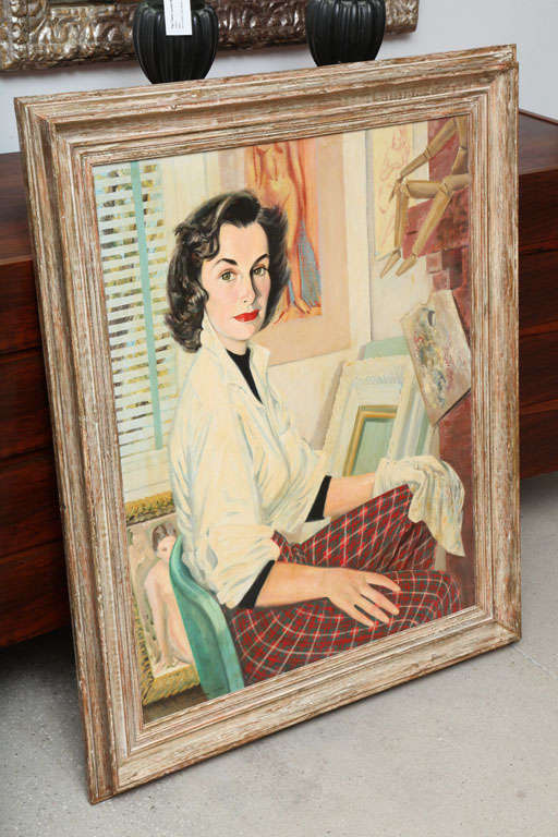 Mid-20th Century Painting on canvas signed