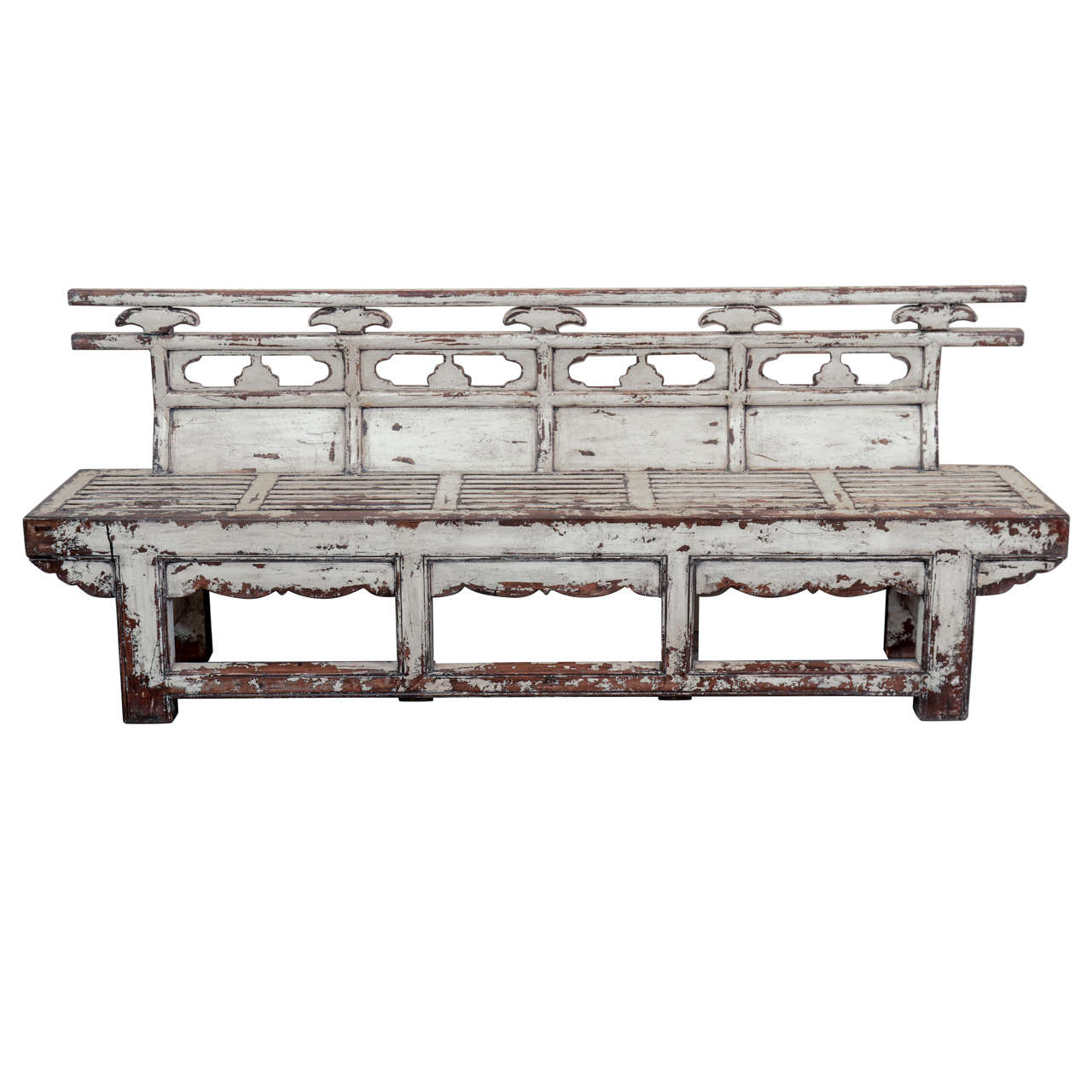 Antique Chinese Weathered Theater Bench