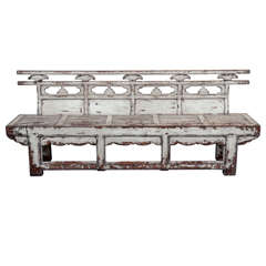 Antique Chinese Weathered Theater Bench