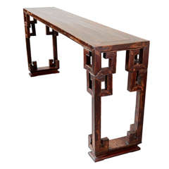 19th Century, Chinese Walnut Console 6