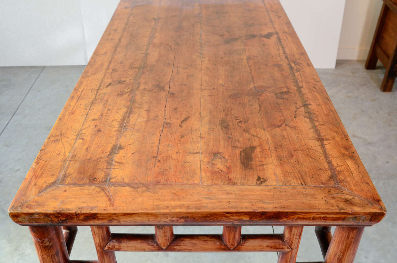 19th Century Chinese Painting Table In Cypress Wood For Sale 5