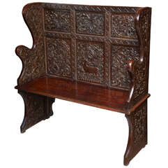 1900's Hall Carved French Bench