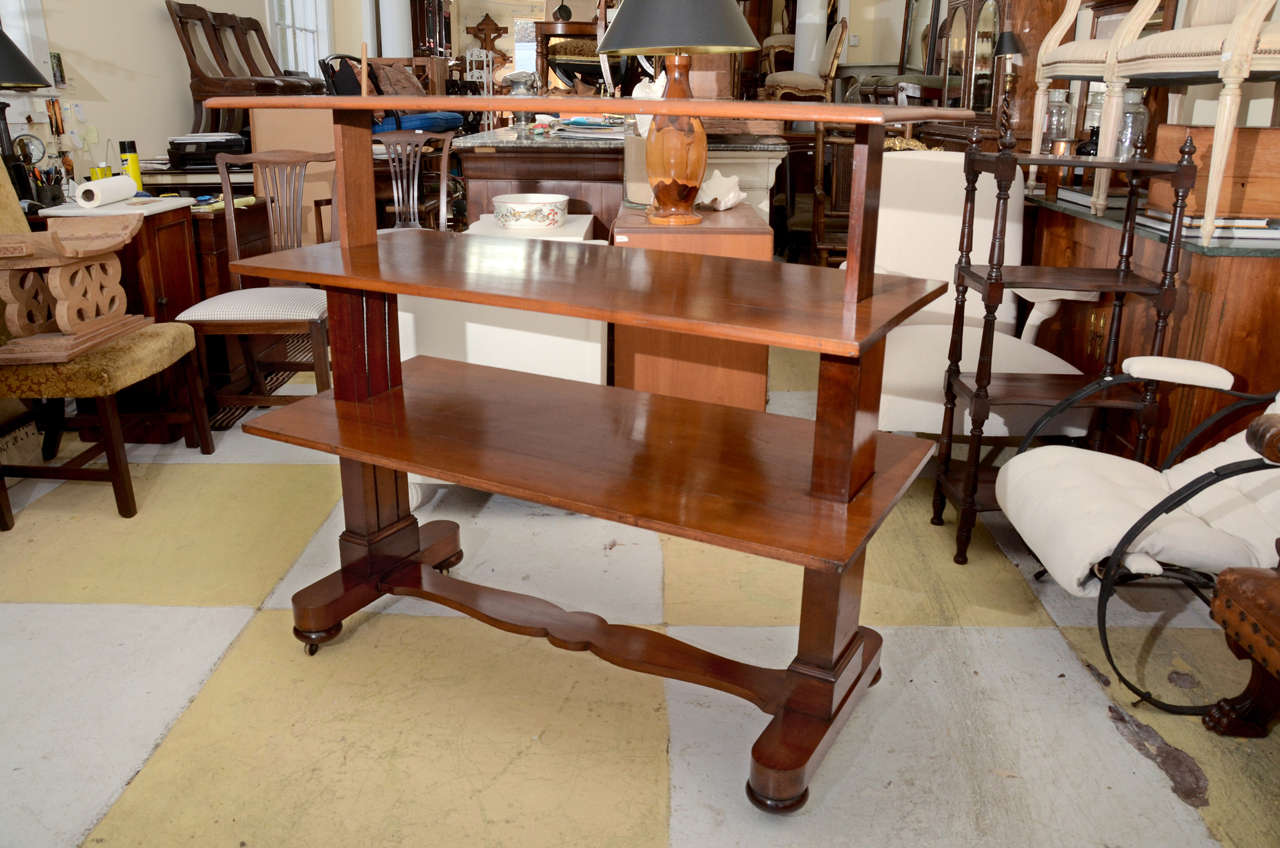 Eng. Mahogany Late  RegencyOr WM. 1V TH METAMORPHIC 3 TIER SERVING TROLLEY OR SHELF FOR BOOKS  & DISPLAY.IDEAL FOR DINING ROOM OR CONSOLE TABLE. WHEN FULLY EXTENDED THE UNIT IS 48