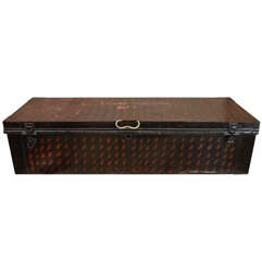 English Painted Faux Aligator Metal Uniform Box