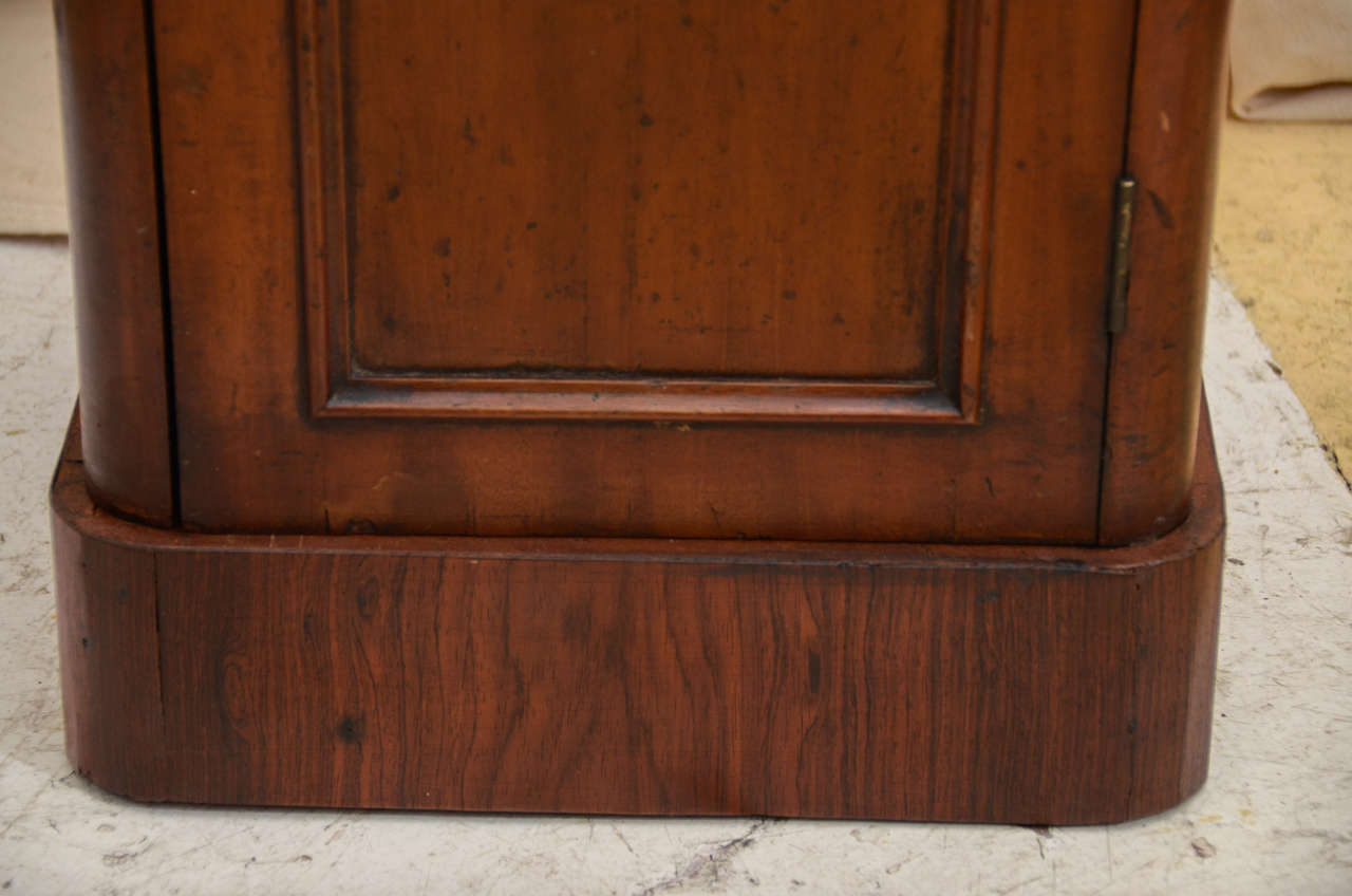 British English Mahogany Marble Top Bedside Cabinet