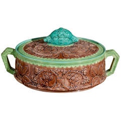 Majolica Game Tureen by the Victorian Pottery Company