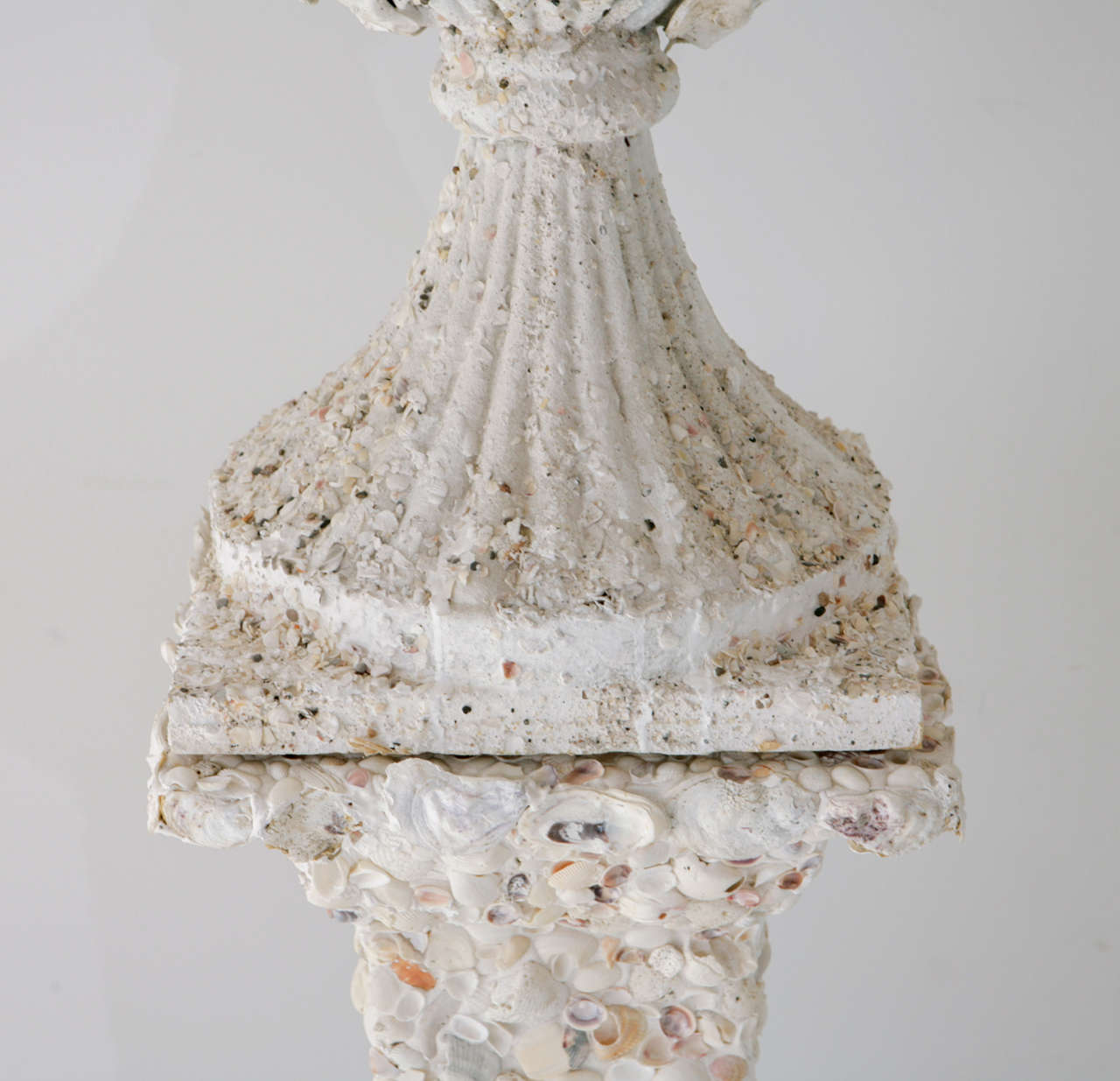 20th Century Grotto Style Shell Encrusted Urns on Pedestals