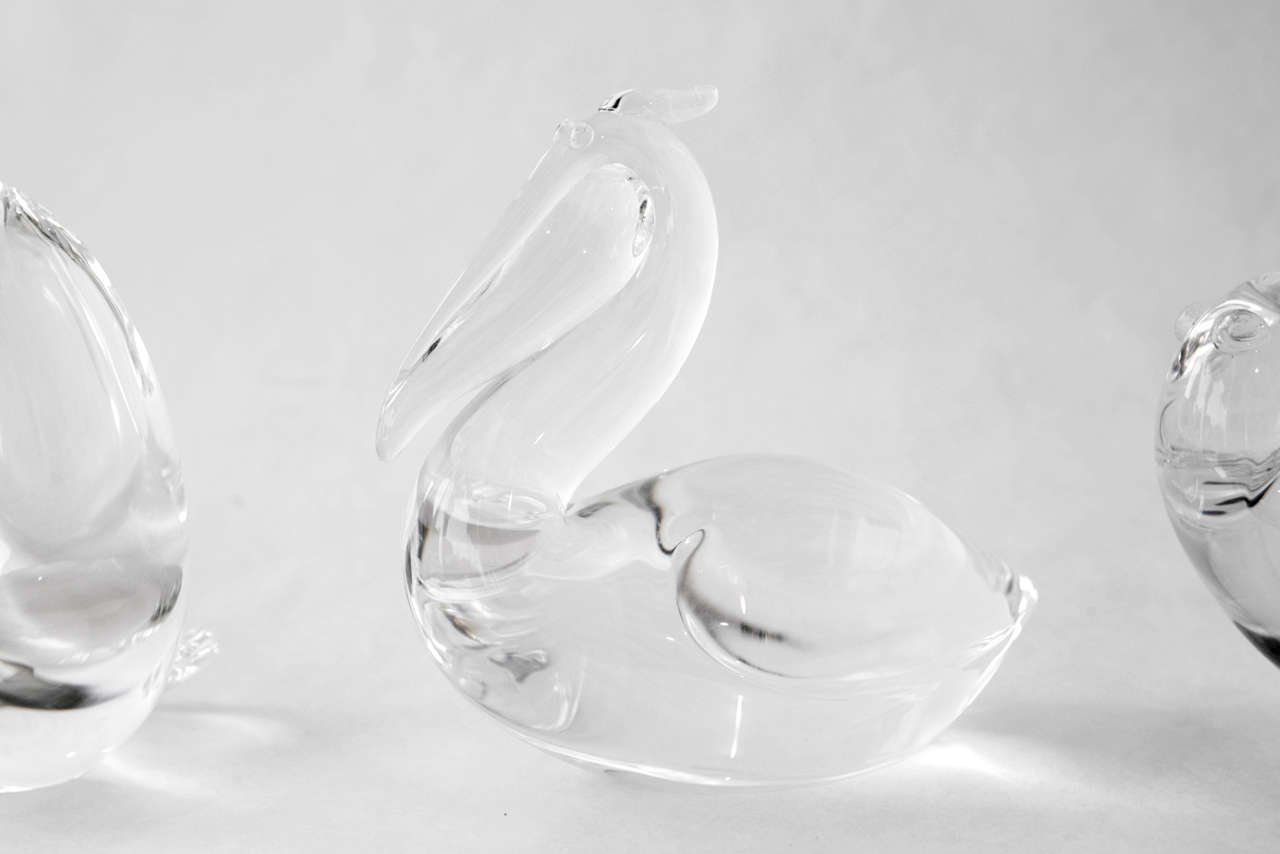 American Seal, Pelican and Sea Otter by Steuben Glass