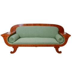 Mahogany, Golden Birch and Ash Adorned, Classic Biedermeier Settee