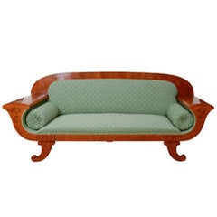 Mahogany, Golden Birch and Ash Adorned, Classic Biedermeier Settee 10