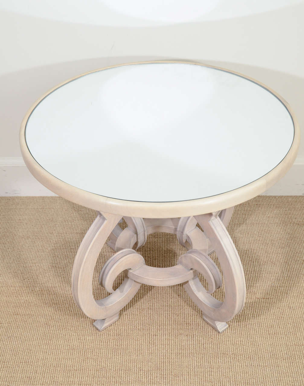 Ceruse Wood and Mirror Occasional Table in the Manner of Jean-Charles Moreux  For Sale 1