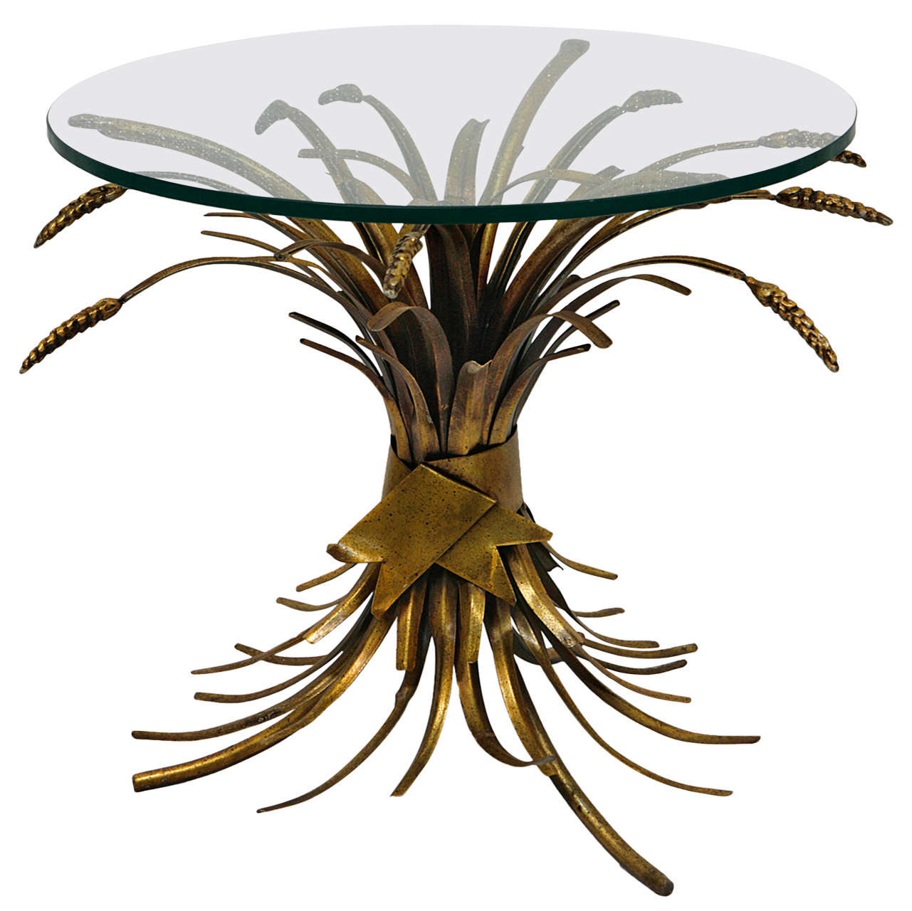 Mid Century Wheat Sheaf Table For Sale