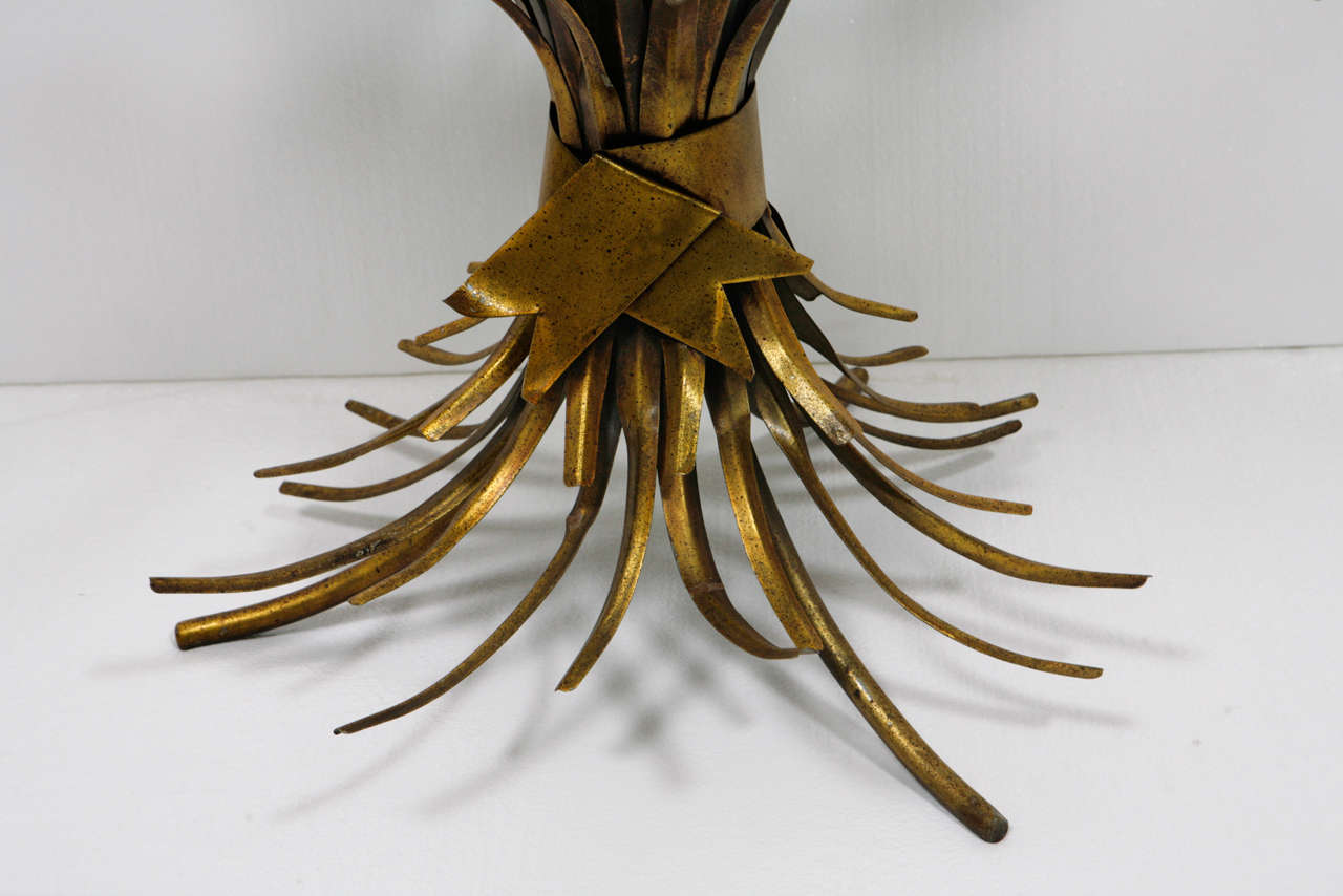 Glass Mid Century Wheat Sheaf Table For Sale