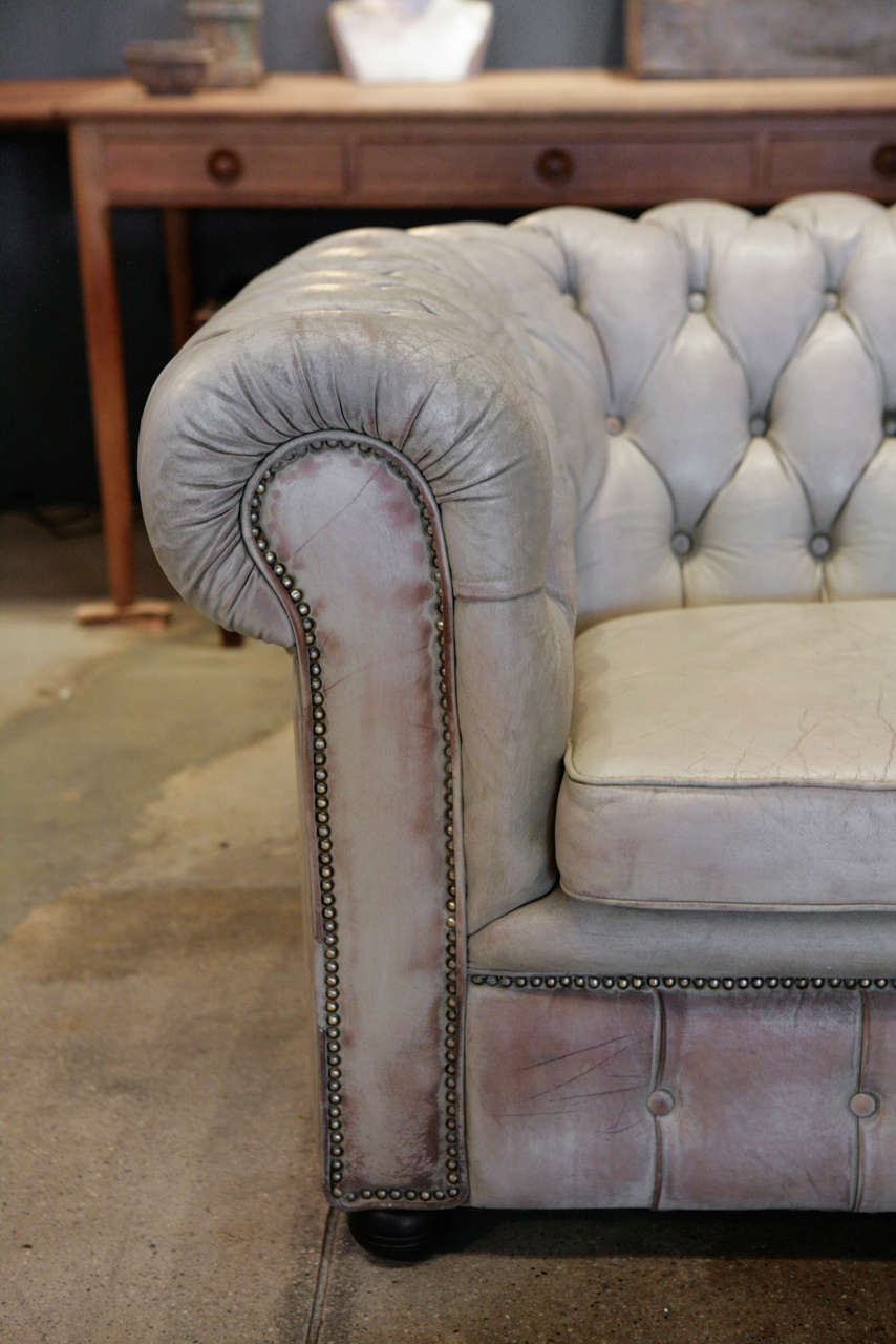 French Leather Chesterfield , C. 1940 2