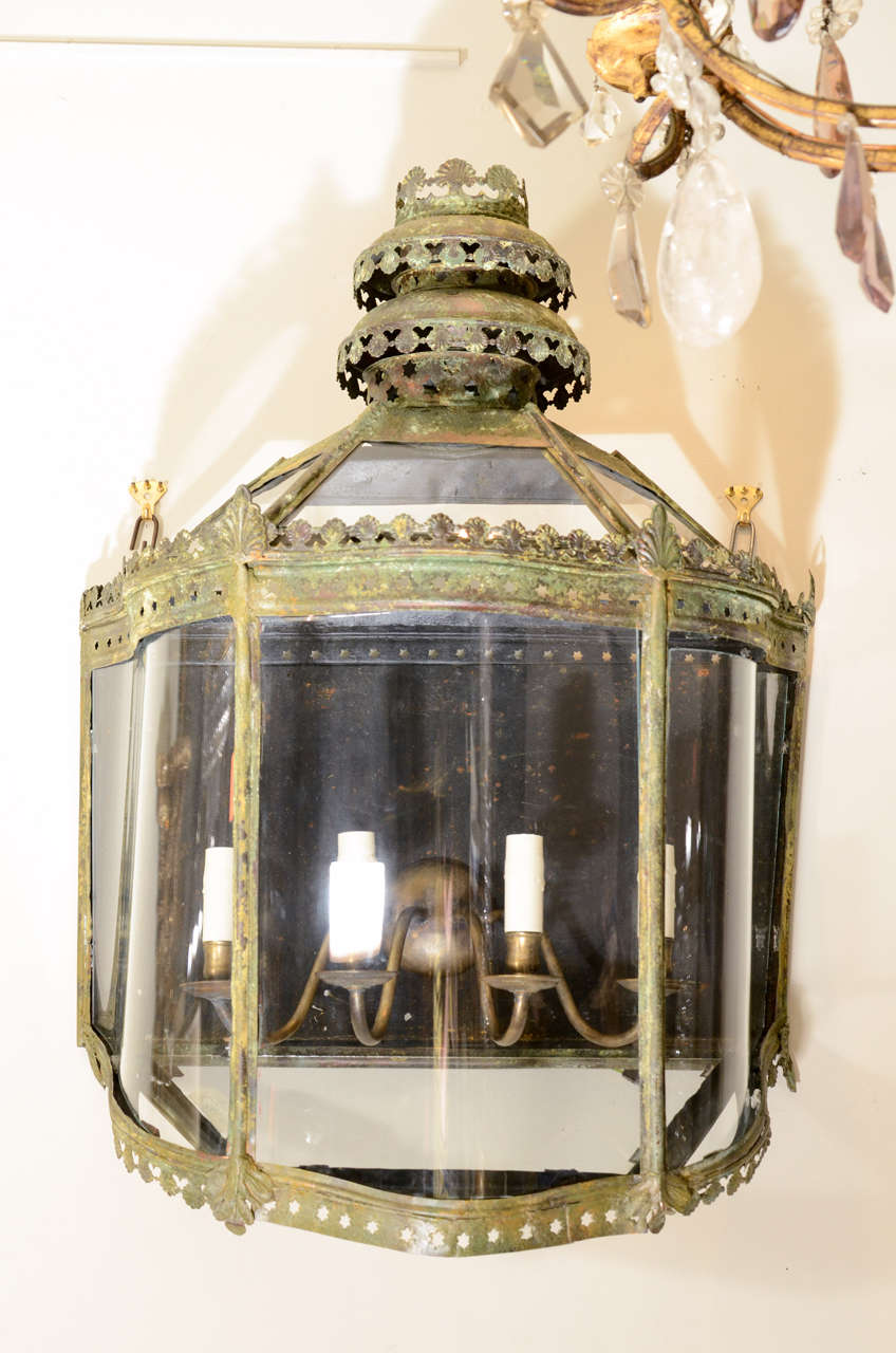 Unusual English Copper Wall Lantern