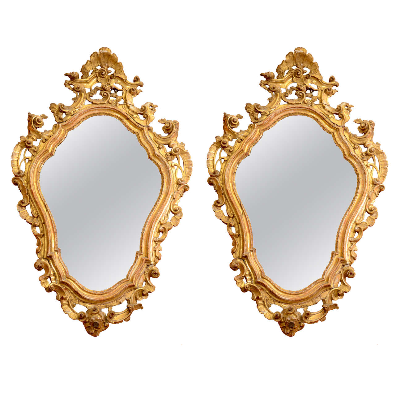 Pair of Italian Rococo Mirrors at 1stdibs