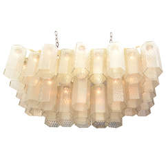 Flush Mount Ceiling Fixture Composed Of Hexagonal Shades By Venini Flush Mount Ceiling Fixture Composed Of Hexagonal Shades By Venini