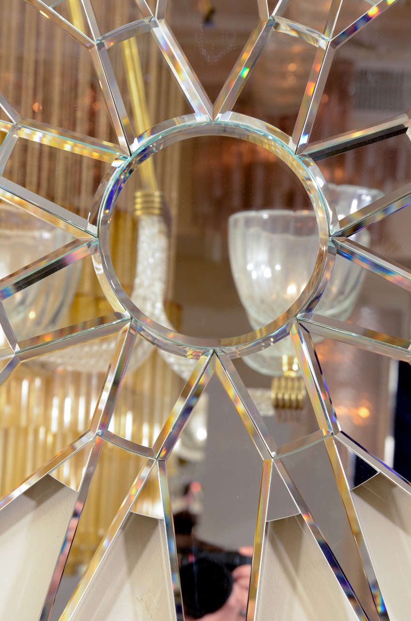 Beveled glass sunburst mirrors at 1stDibs