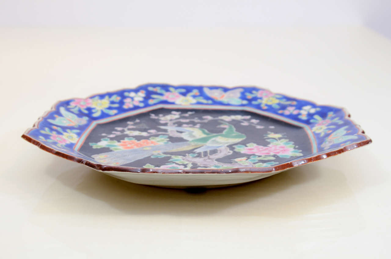 Chinese Famille Noir Plate For Sale 1