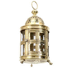Pierced and Engraved Dutch Brass Lantern 