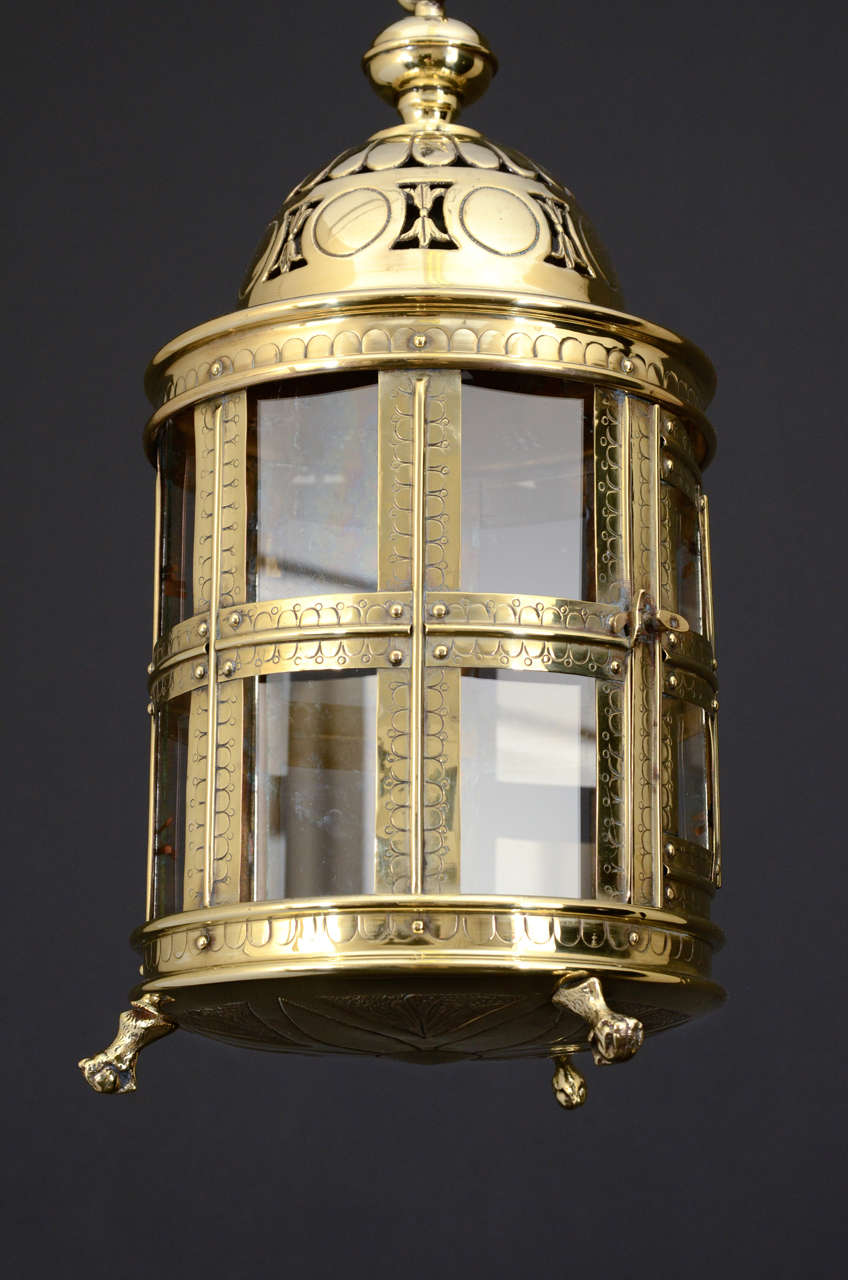 Pierced and Engraved Dutch Brass Lantern  For Sale 2