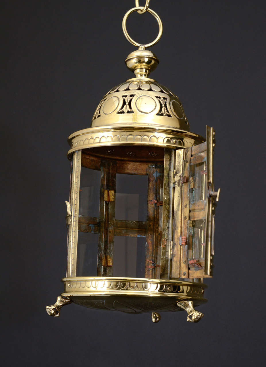 Pierced and Engraved Dutch Brass Lantern  For Sale 5