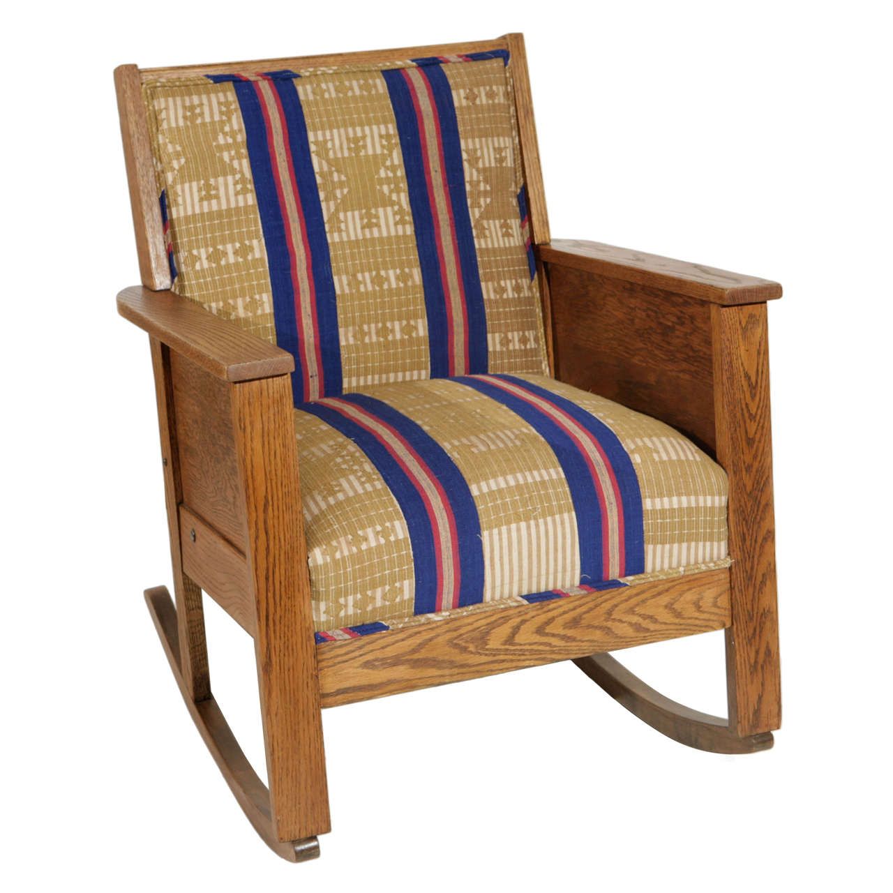 Late 19th Century American Craftsman Mission Style Oak Rocking Chair