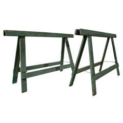 Used 1940s Industrial Sawhorse Work Table Legs