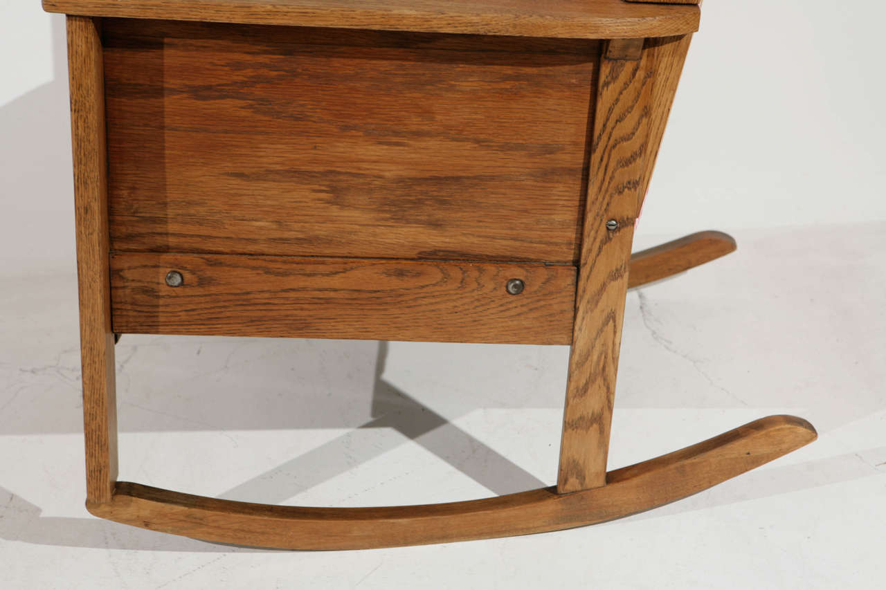Late 19th Century American Craftsman Mission Style Oak Rocking Chair 3
