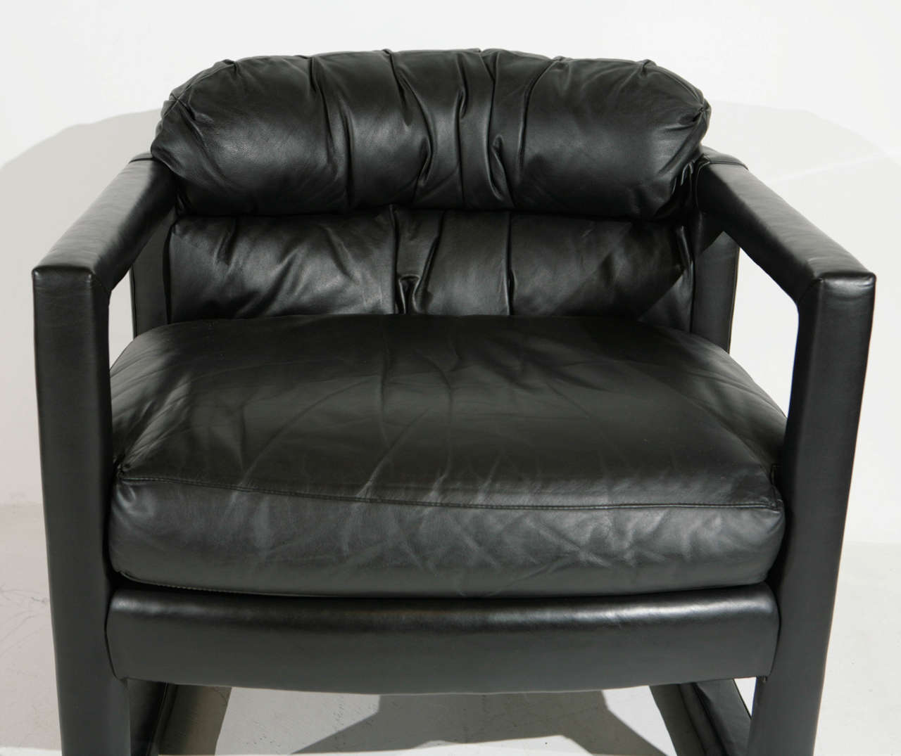 American Pair of 1970s Leather Wrapped Dansen Contemporary Arm Chairs