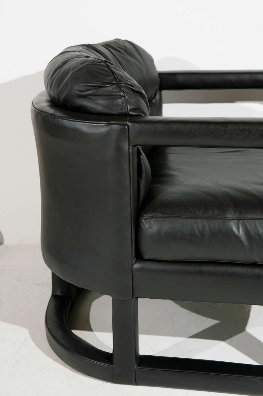 Late 20th Century Pair of 1970s Leather Wrapped Dansen Contemporary Arm Chairs