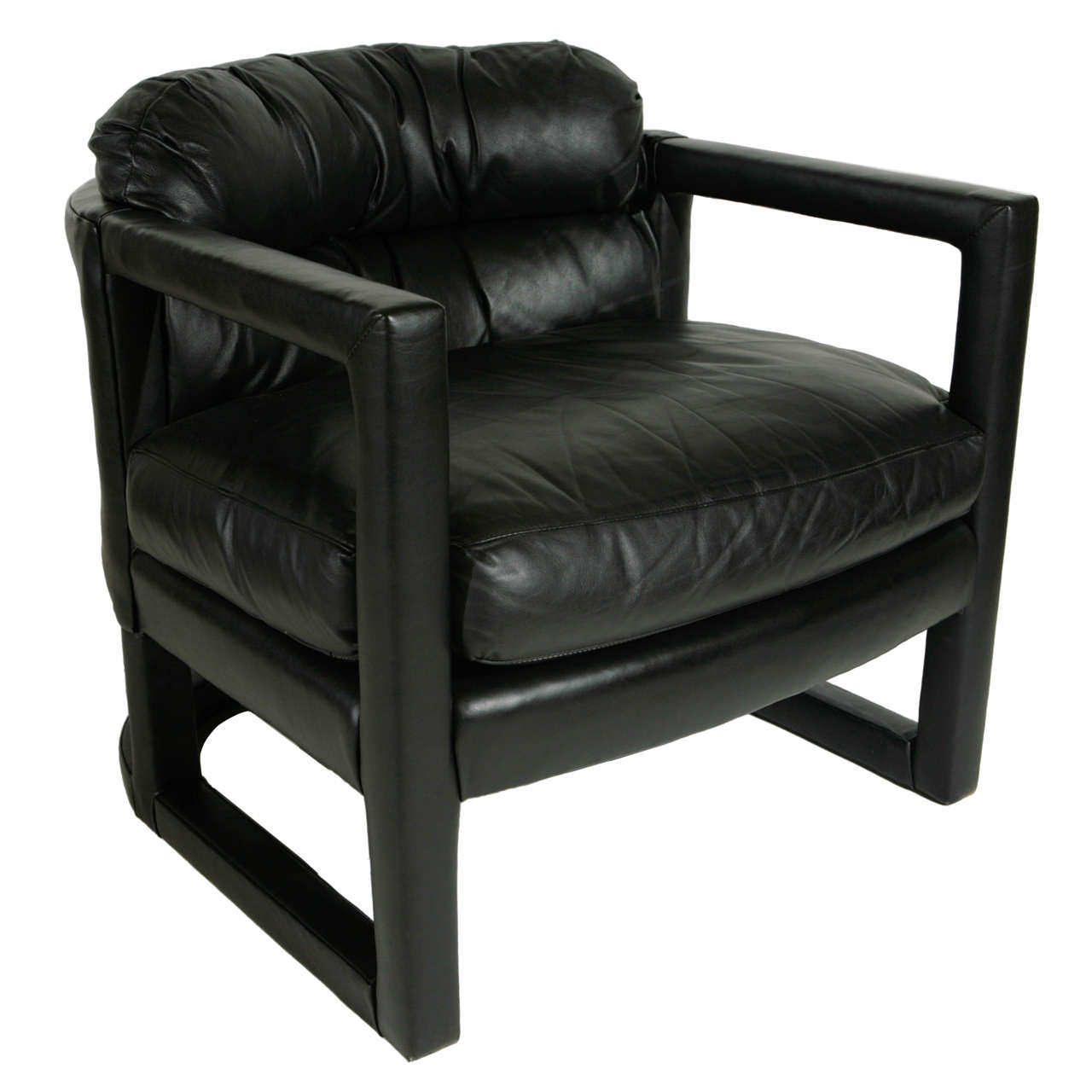 Pair of 1970s Leather Wrapped Dansen Contemporary Arm Chairs