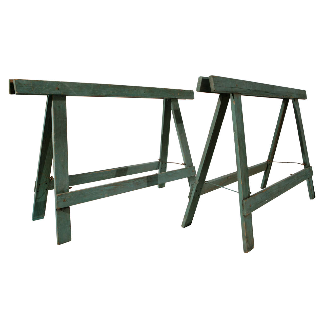 1940s Industrial Sawhorse Work Table Legs at 1stDibs vintage sawhorse legs, sawhorse table