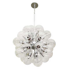 1950's Glass Ball Chandelier by Lightolier 12