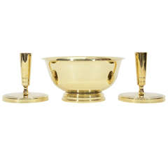 3 Piece Brass Garniture Set by Tommi Parzinger