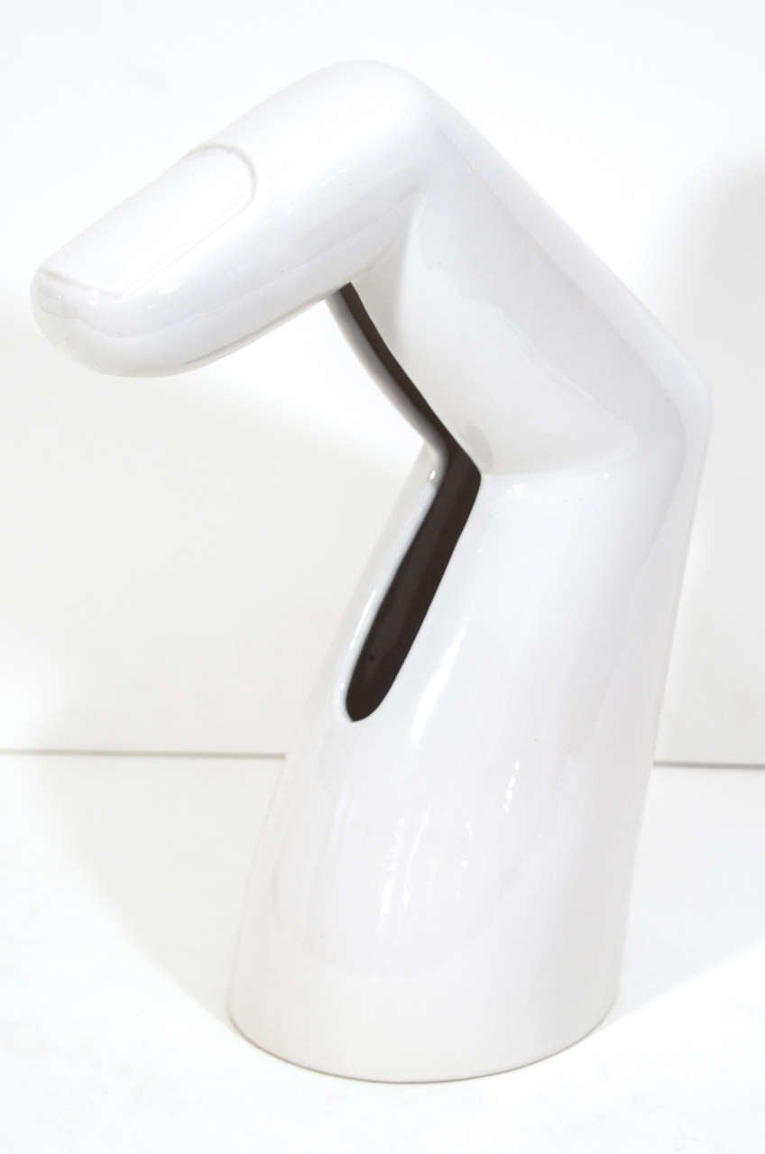 Large Fornasetti Style Porcelain Finger Vase by Raymor
