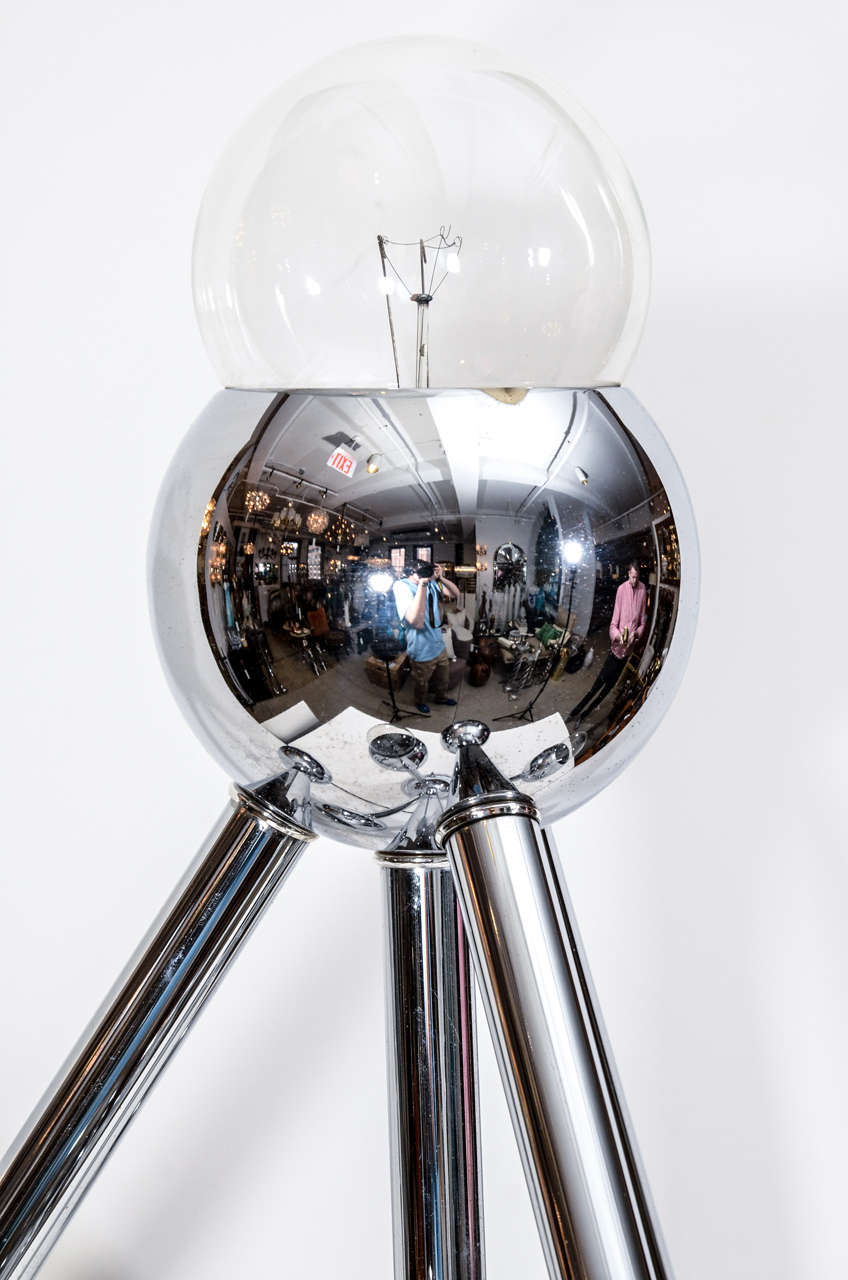 American Pair of Chrome Lamps by Robert Sonneman, SALE