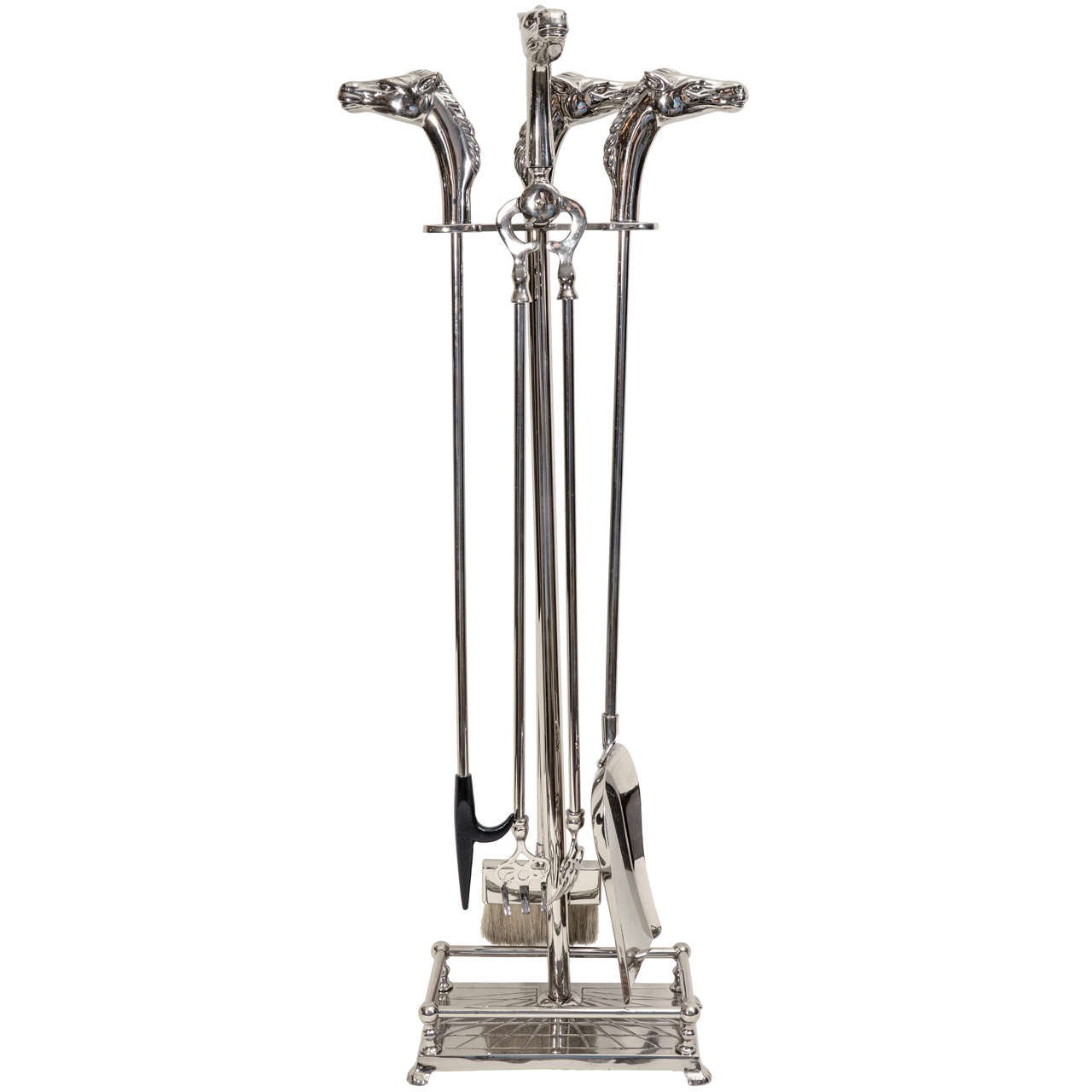 Set of Equestrian Theme Fireplace Tools at 1stDibs