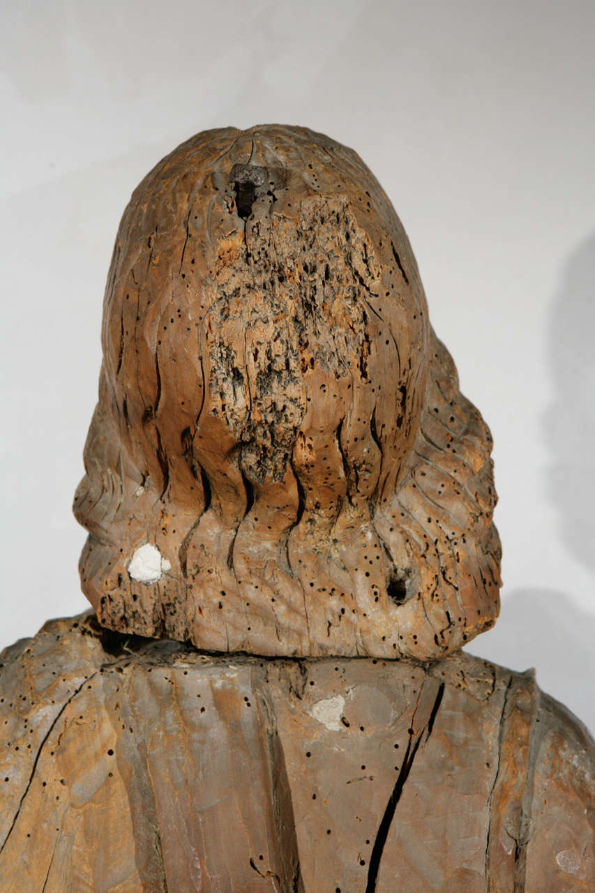 16th Century Italian Carved Walnut Statue of Scholar 4