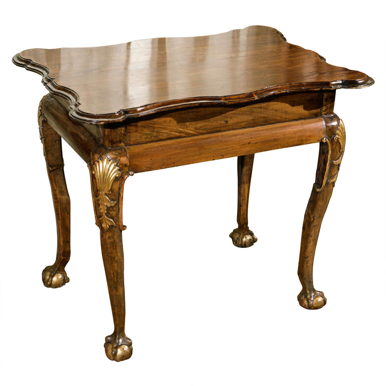 18th Century Irish Walnut Occasional Table with Ball and Claw Feet For