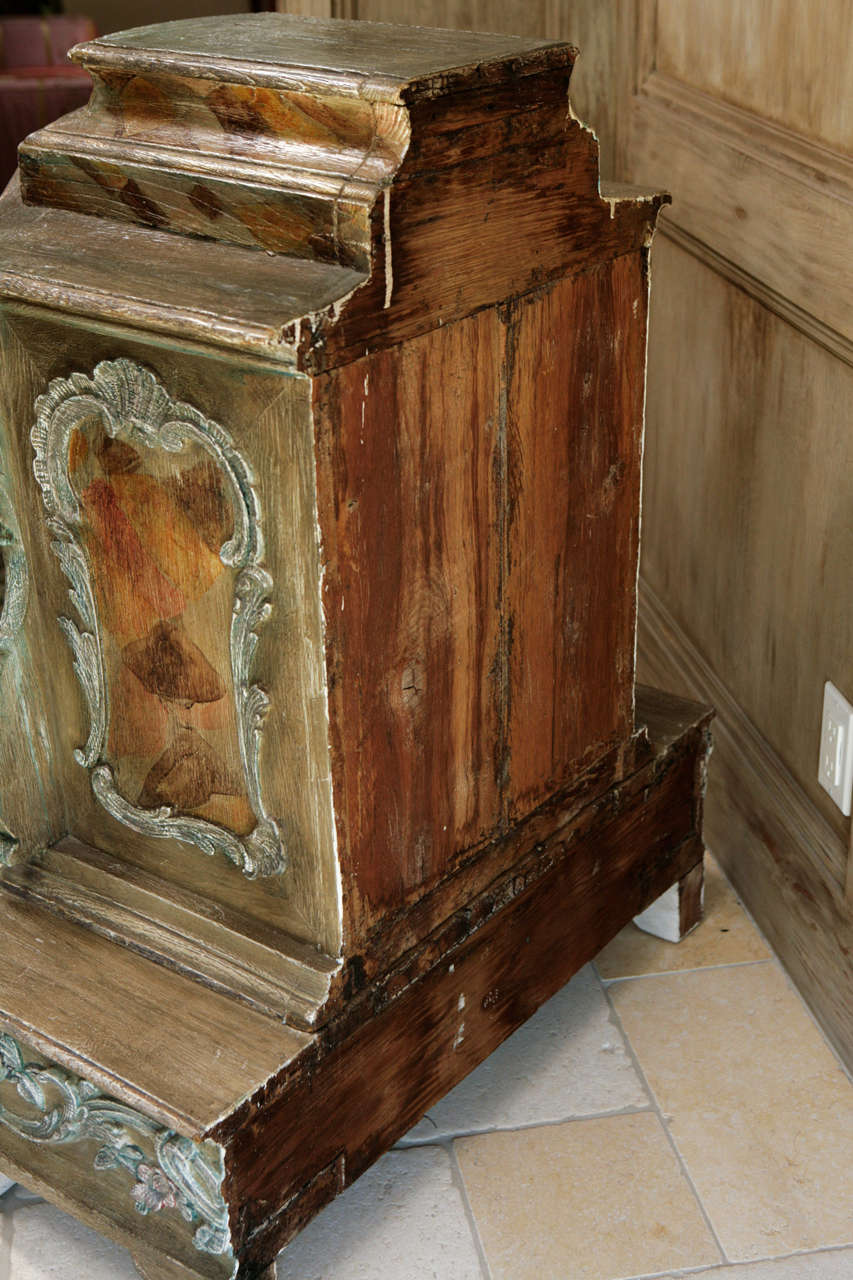 19th c. Carved Wood and Painted Cabinet 4