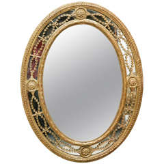 19th c. English Oval Giltwood Mirror