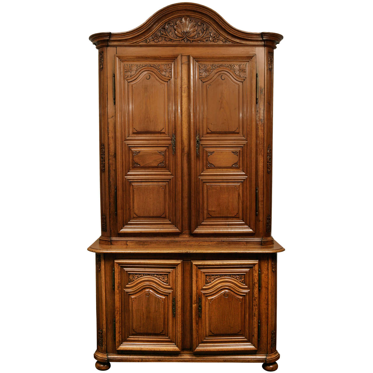 18th Century Regence Period French Walnut Two-Part Cabinet For Sale