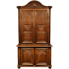 18th Century Regence Period French Walnut Two-Part Cabinet
