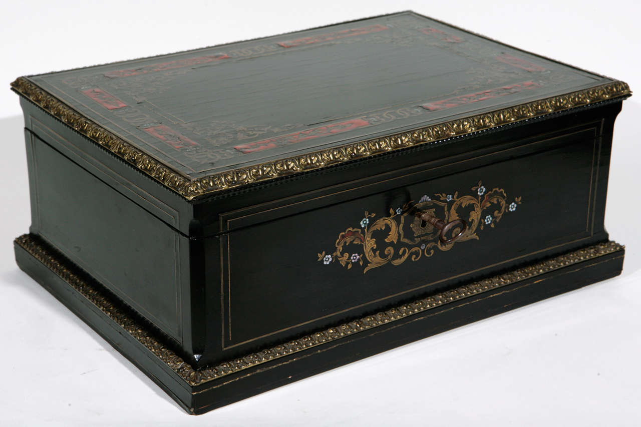 19th c. French Bronze Mounted Boulle Style Box.