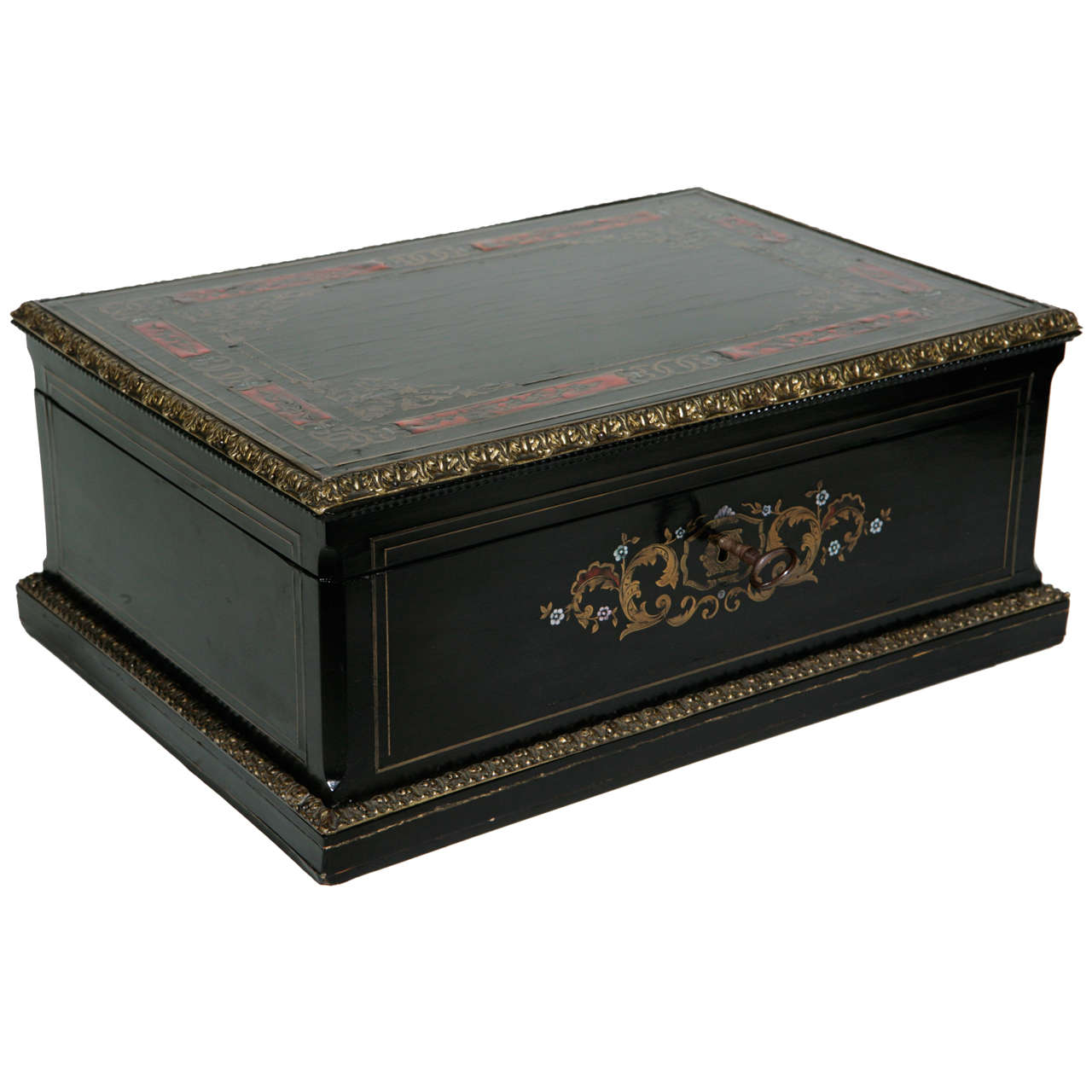 19th Century French Boulle Style Box For Sale